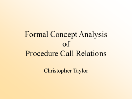 Christopher Taylor, Formal Concept AnalysisofProcedure Call Relations