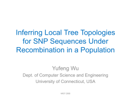 Inferring Local Tree Topologies for SNP Sequences Under Recombination in a Population