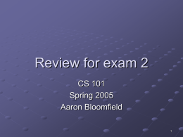 Review for exam 2