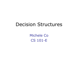 Decisions (chapter 3)
