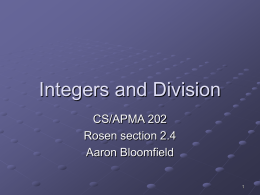 Integers and Division ( § 2.4)