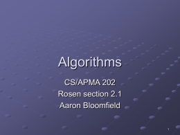 Algorithms ( § 2.1)