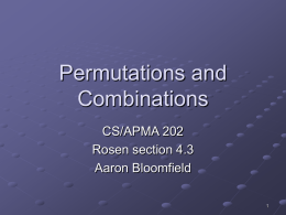 Permutations and Combinations ( § 4.3)
