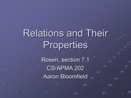 Introduction to Relations ( § 7.1)