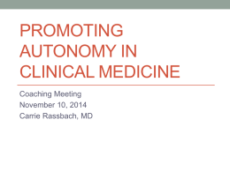 How to Promote Autonomy in the Clinical Setting