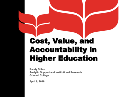 Cost, Value, and Accountability in Higher Education (PPT)