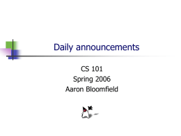 Daily announcements