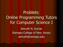 Online Programming Tutors for Computer Science I