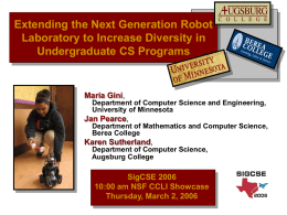 Extending the Next Generation Robot Laboratory to Increase Diversity in Undergraduate CS Programs