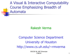 Increasing Interaction and Visualization in the Computability Course