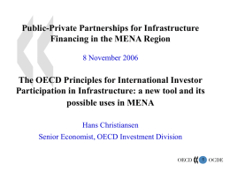 The OECD Principles for International Investor Participation in Infrastructure: a new tool and its possible uses in MENA