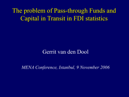 The problem of Pass-through Funds and Capital in Transit in FDI statistics