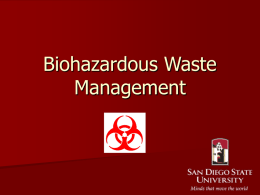 Biohazardous Waste Management [PPT]