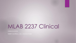 MLAB 2237 Clinical Orientation PowerPoint presentation