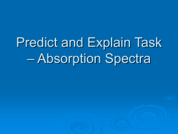 Predict and Explain Task - Absorption Spectra