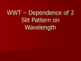 What if Anything is Wrong Task - Dependence of 2 slit Pattern on Wavelength