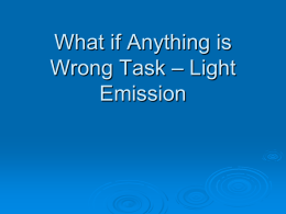 What if anything is wrong task - Light Emission