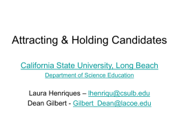Attracting and Holding Candidates