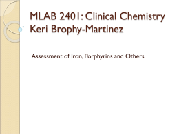 Assessment of Iron, Porphyrins, and Others