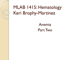 PowerPoint: Anemia: Part Two