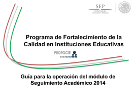 Guía para la Operación del Módulo de Seguimiento Académico 2014