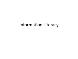 Information Literacy lesson - PPT