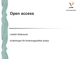 Open Access VR - oa-week okt 2011.off.pptx i Powerpoint-format (925 kB)