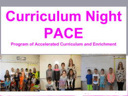 Curriculum Night Power Point Presentation
