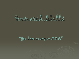 Research Skills PowerPoint