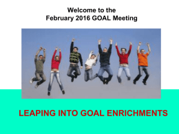 February 2016 GOAL Meeting