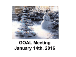January 2016 GOAL Meeting