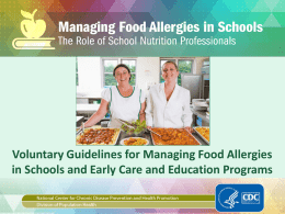 Food Allergy Info for the School Nutrition Staff