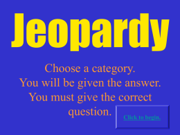 Jeopardy review for Lovers
