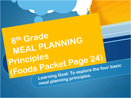 Meal Planning PowerPoint