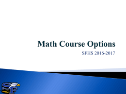 2016-2017 Math Course Options