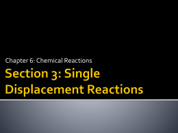 Single Displacement Reactions PowerPoint