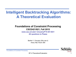 Theoretical Evaluation of BT Algorithms