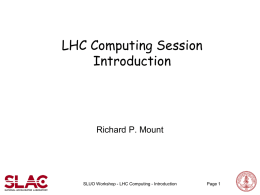 LHC Computing Introduction Mount