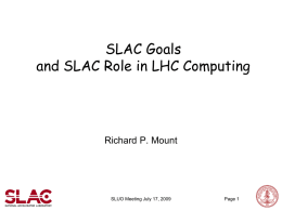 SLAC Computing Goals Mount