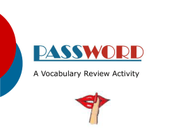 Password--vocabulary review