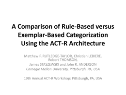 A Comparison of Rule-Based versus Exemplar-Based Categorization in a Model of Sensemaking