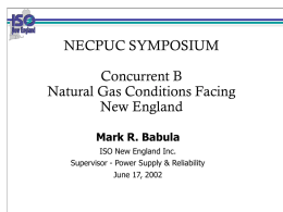 Concurrent B Natural Gas Conditions Facing New England