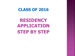Residency Application Step by Step