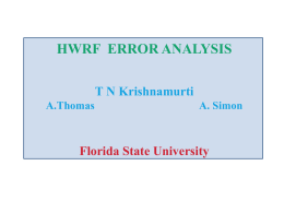 FSU - HWRF Error Analysis