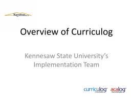 Val Whittlesley, et all, Update on Curriculog