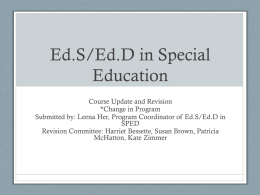 SPED EdD/EdS Program Revision Powerpoint