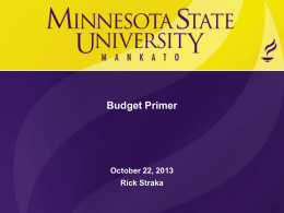BSM&C Budget Primer Oct 22 2013