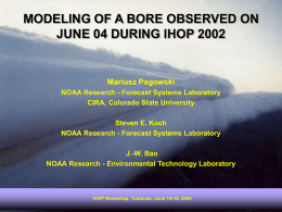 Modeling of a Bore Observed on June 04 during IHOP_2002 (Pagowski)