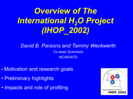 Overview of The International H2O Project (IHOP_2002)(Parsons)