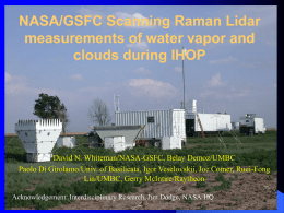 NASA/GSFC Scanning Raman Lidar measurements of water vapor and clouds during IHOP (Whiteman)